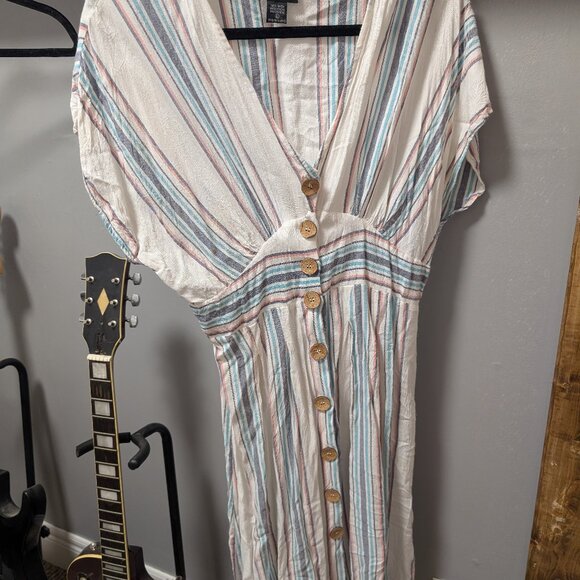 Button Up Stripped Dress - Picture 1 of 2